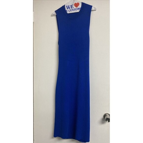 RACHEL ROY Women's Eternal Blue Cutout-Back Sheath Midi Sweater Dress Size L - Picture 3 of 7